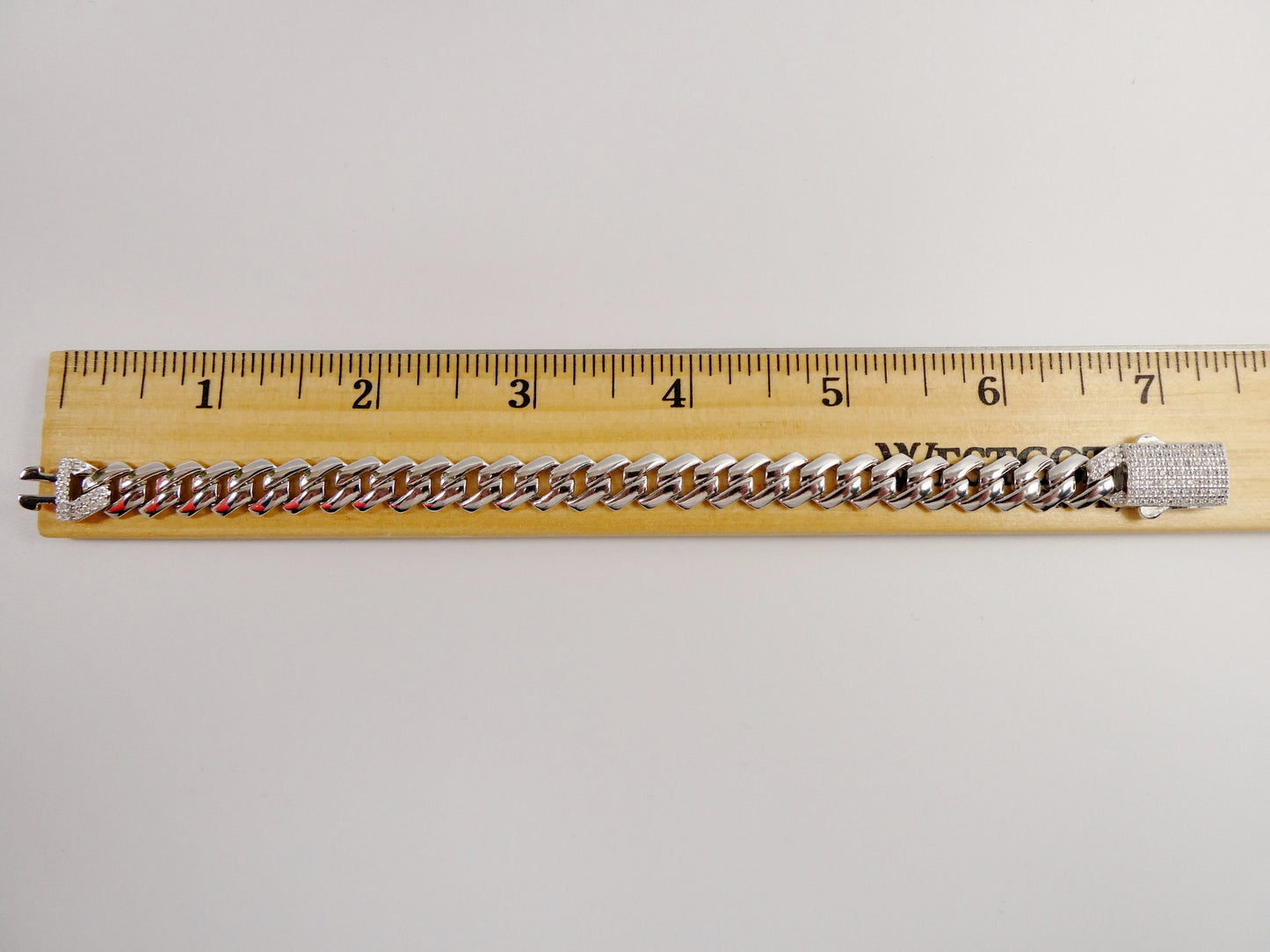 Sterling Silver Monaco Bracelet: 14k White Gold Tone, 7 inch