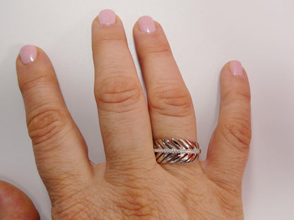 Real 925 Sterling Silver Over 14 White Gold Ladies Ring