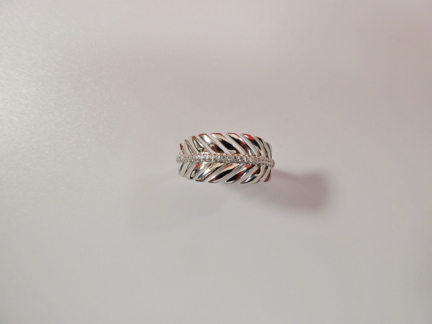 Real 925 Sterling Silver Over 14 White Gold Ladies Ring