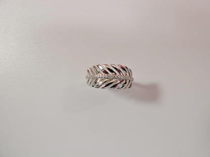 Real 925 Sterling Silver Over 14 White Gold Ladies Ring