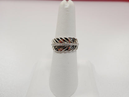 Real 925 Sterling Silver Over 14 White Gold Ladies Ring