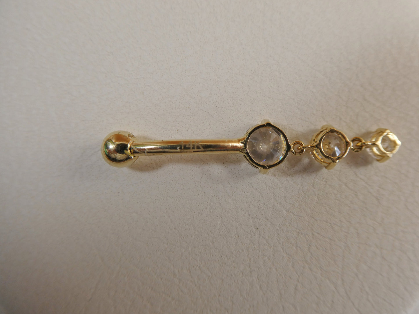 14k real solid yellow gold flower belly button ring piercing