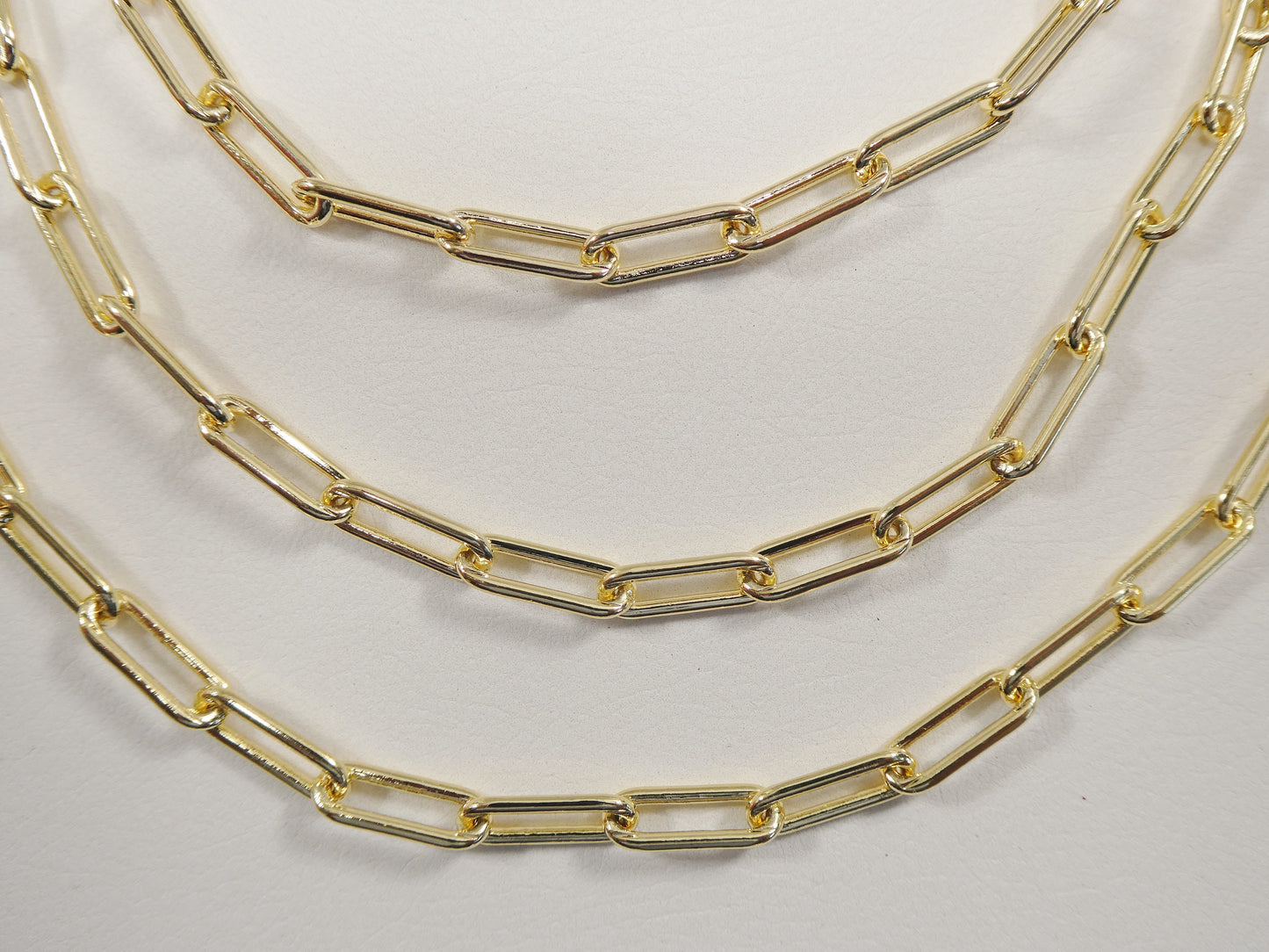 5mm 18k gold filled paper clip chain necklace 16"-18'-20"