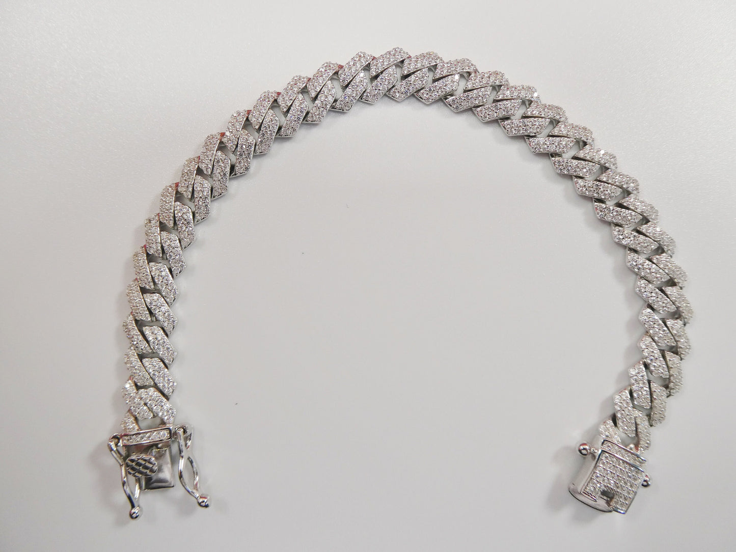 MEN LADIES 14k yellow gold color Monaco bracelet over real solid 925 sterling silver