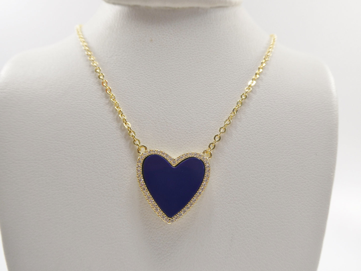 Turquoise Heart Necklace: 925 Sterling Silver, 14k Gold Finish