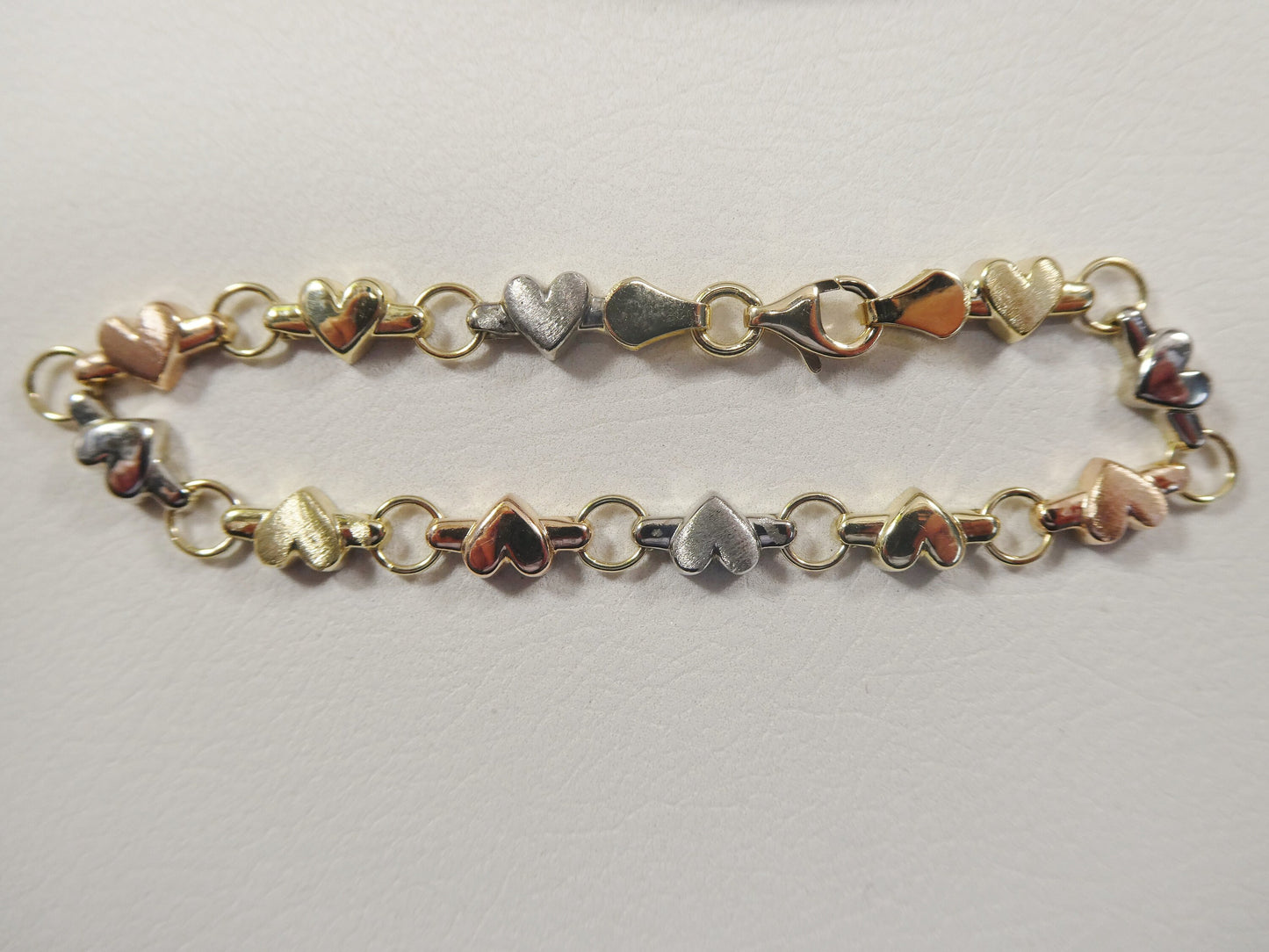 14k real solid yellow gold heart 6 inch baby bracelet