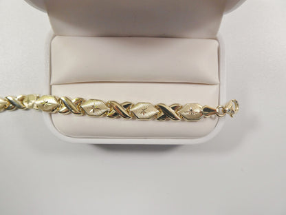 10k Solid Yellow Gold XOXO Bracelet (7 or 8 inch)