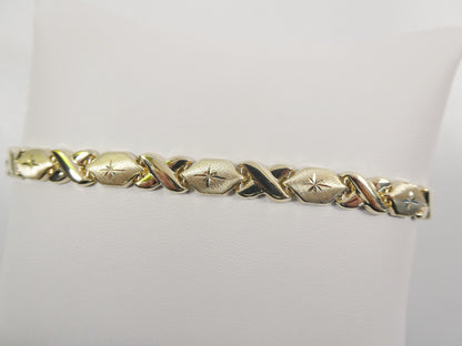 10k Solid Yellow Gold XOXO Bracelet (7 or 8 inch)