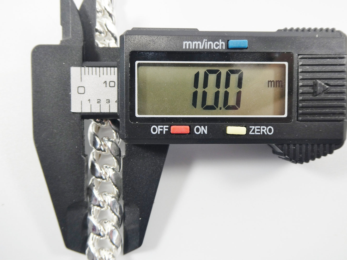 Sterling Silver Miami Link Chain: 10mm, 26 Inch Box Lock