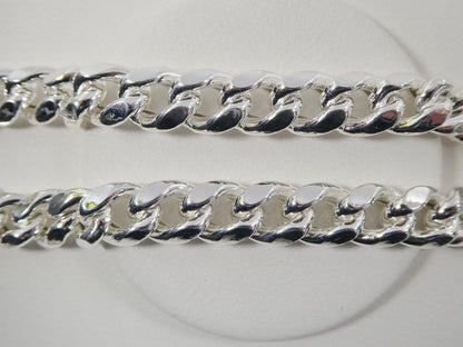 Sterling Silver Miami Link Chain: 10mm, 26 Inch Box Lock
