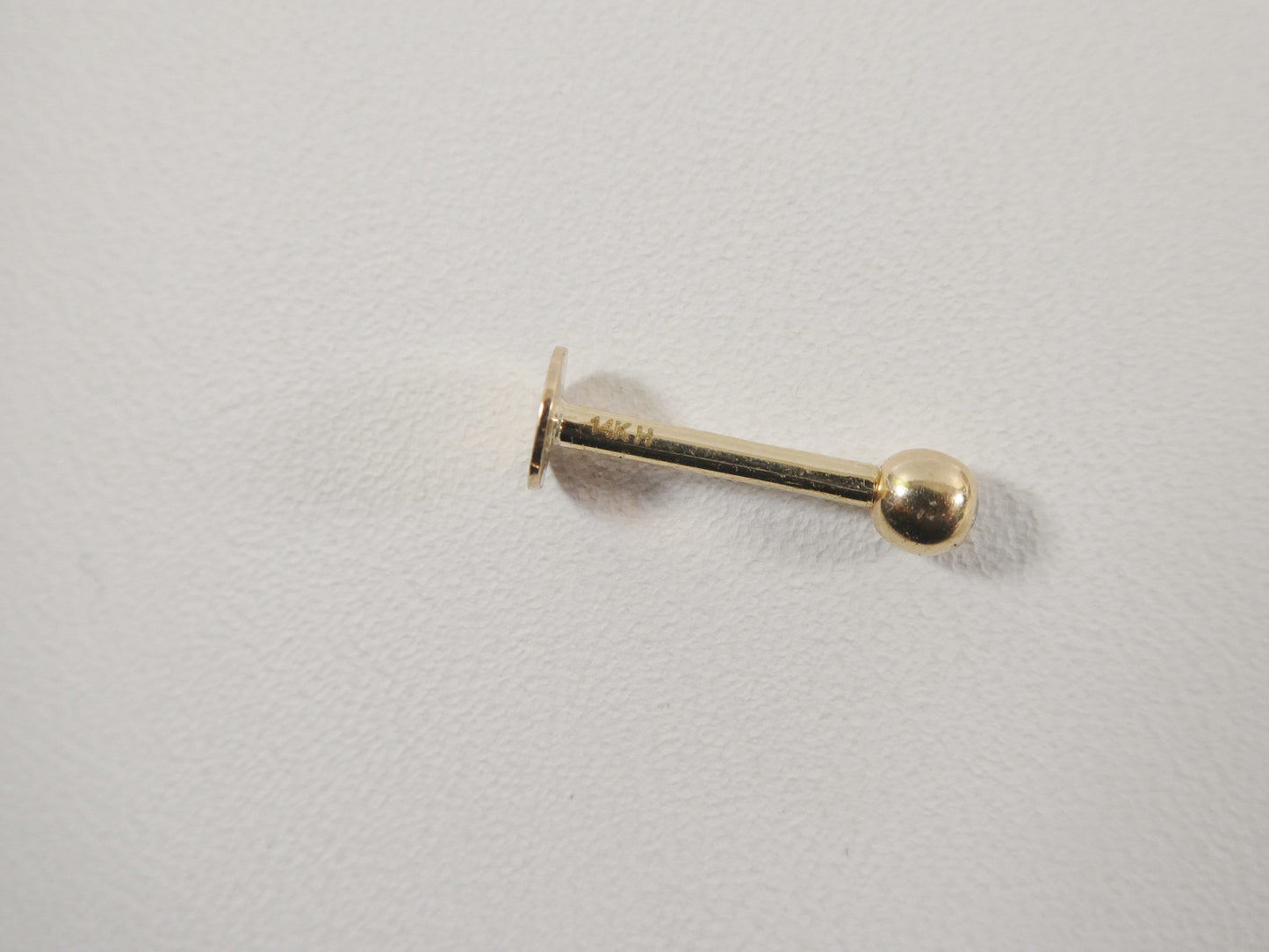 14K real solid yellow gold lip chin stud piercing