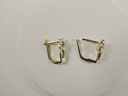 Real 10k Solid Yellow Gold Birthstone Color Flower French Back Earrings