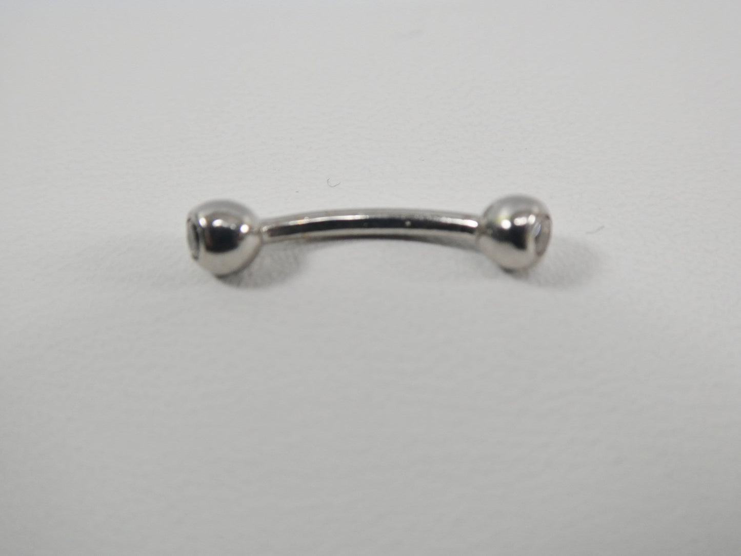 14K real solid yellow gold white gold eyebrow cz both side curve piercing