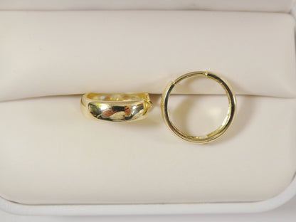Real 10k Solid Yellow Gold 15mm High Polish Plain Large Hoop Huggie Earrings