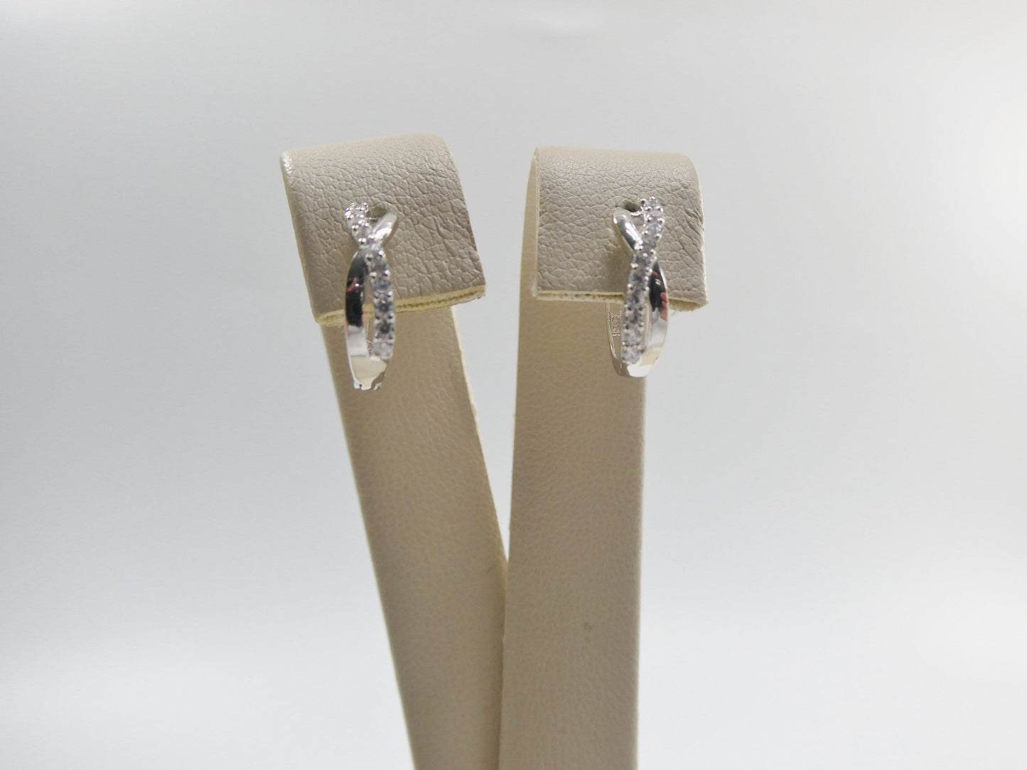 Real 10k Solid Yellow Gold XO Style Huggie Hoop Earrings