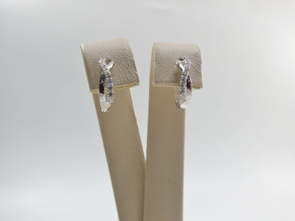 Real 10k Solid Yellow Gold XO Style Huggie Hoop Earrings