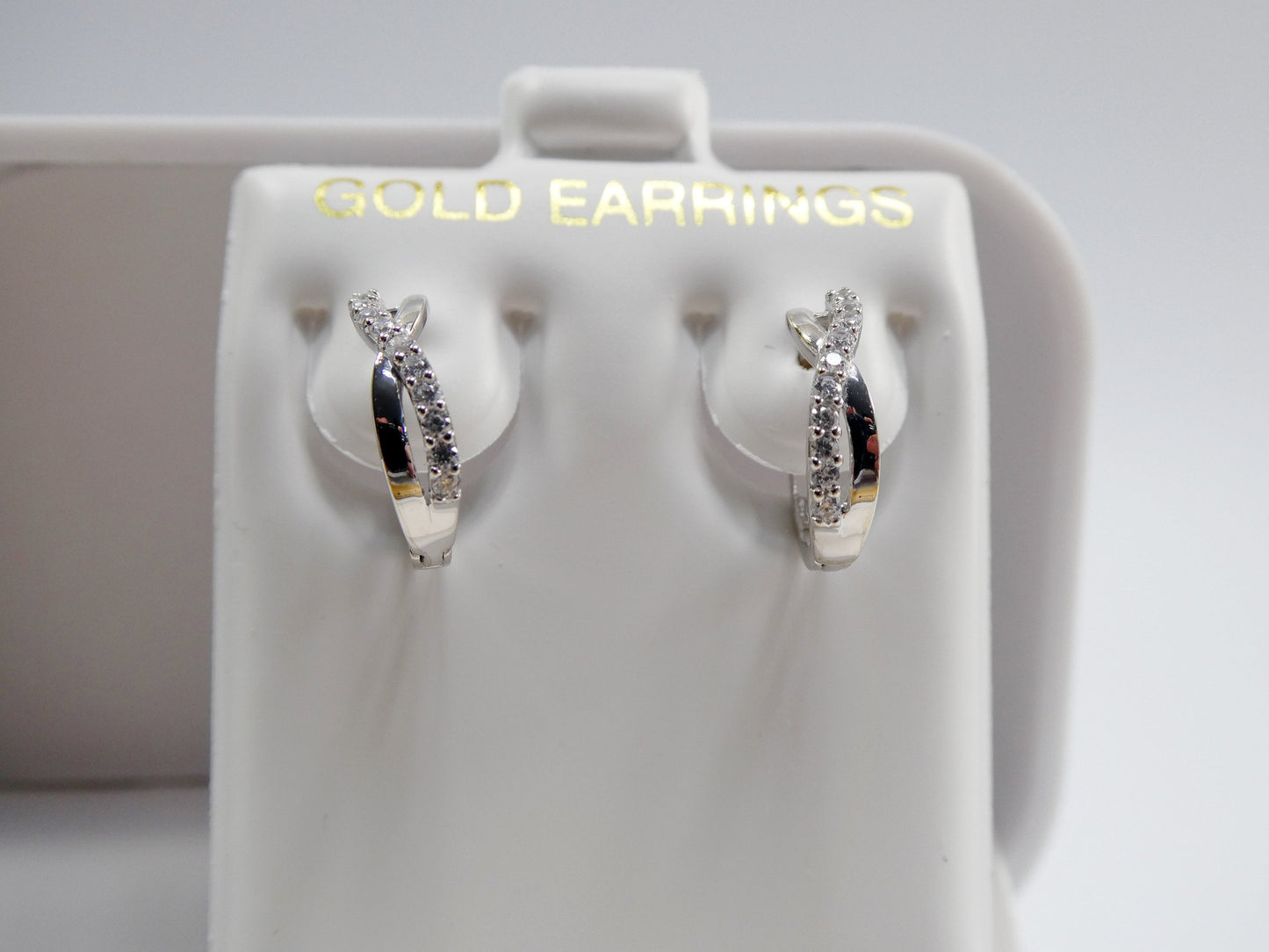 Real 10k Solid Yellow Gold XO Style Huggie Hoop Earrings