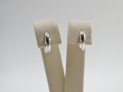 Real 10k Solid Yellow Gold 10.5mm Small Plain High Polish Finish Hoop Huggie Earrings
