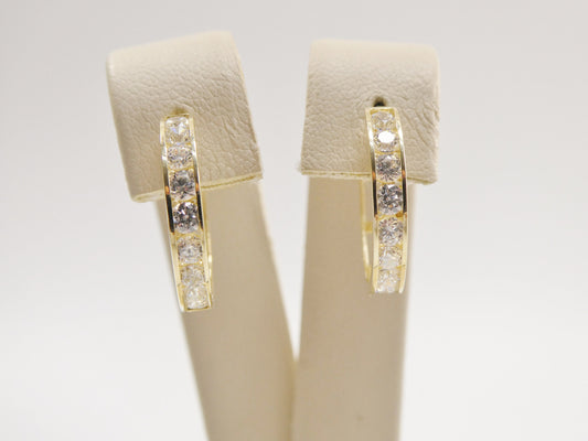 real 10k solid yellow gold large hoop huggie earrings