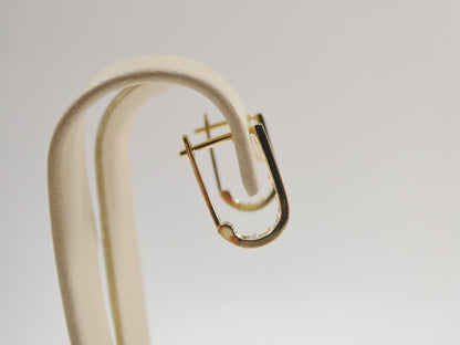 Real 10k Solid Yellow Gold Birthstone Color Straight Line French Back Earrings