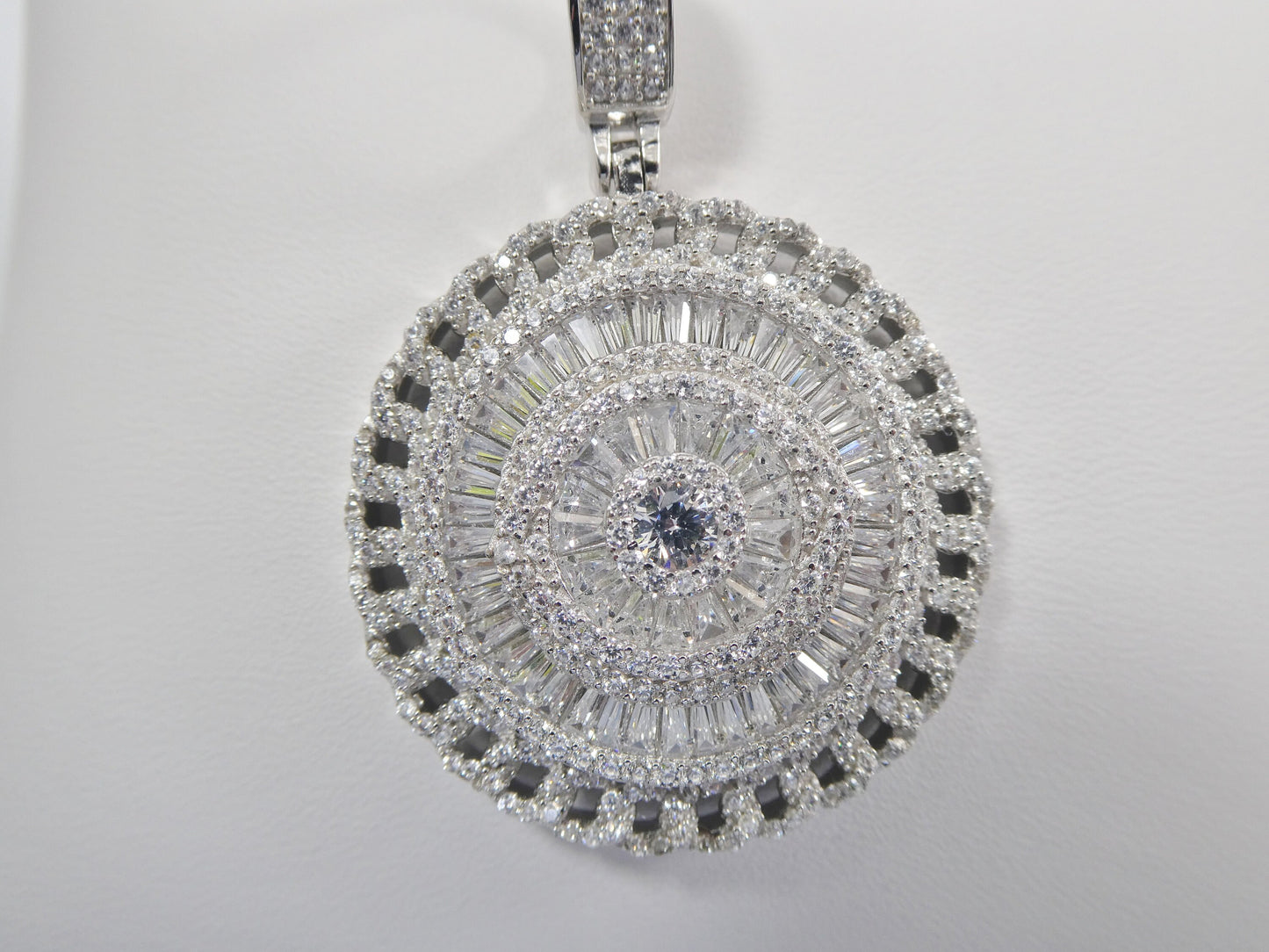 real 925 sterling silver large circle eye pendent