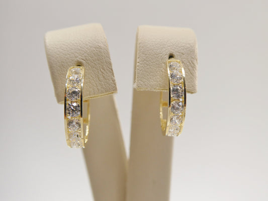 real 10k solid yellow gold large huggie 16mm hoop earrings