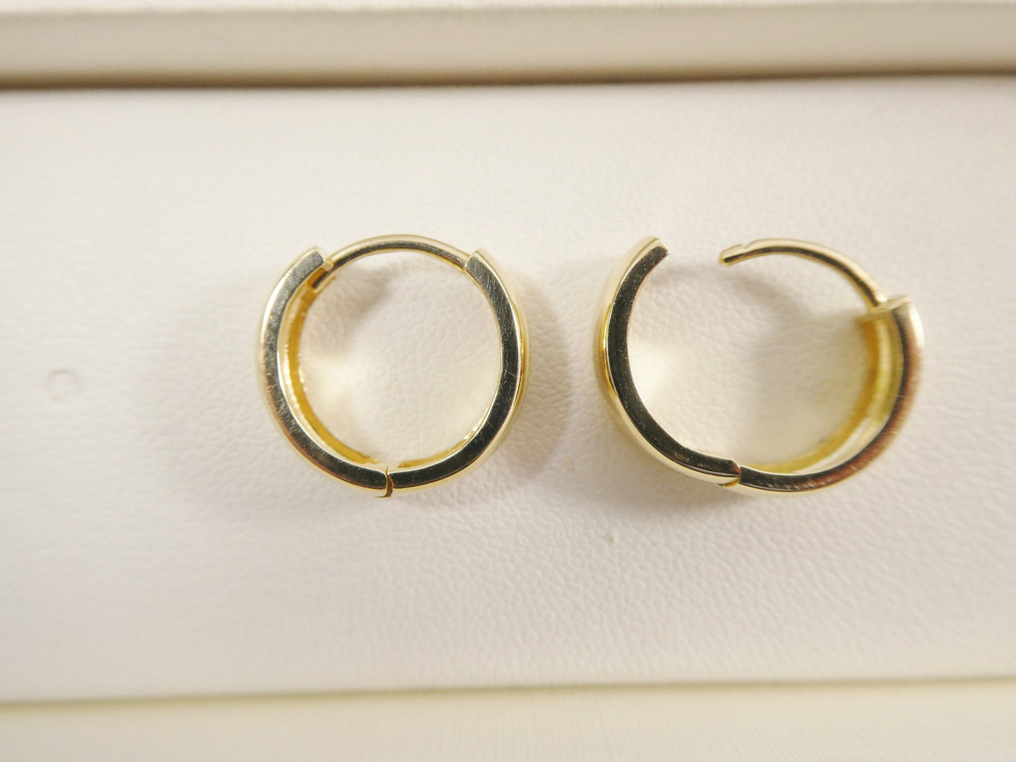 Real 10k Solid Yellow Gold 16 mm High Polish Large Plain Hoop Earrings