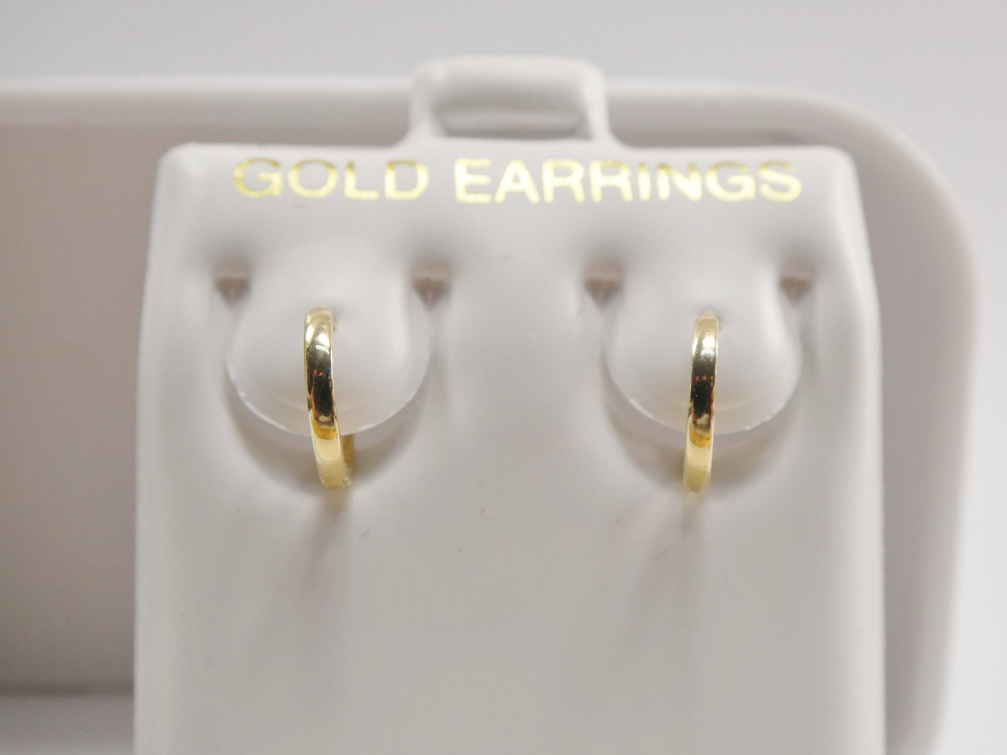 Real 10k Solid Yellow Gold Tiny Simple 9mm Hoop Huggie Earrings