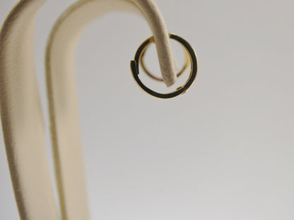 Real 10k Solid Yellow Gold Tiny Simple 9mm Hoop Huggie Earrings