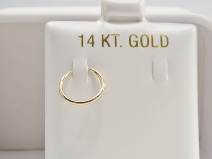 Real 14k Solid Yellow Gold 11.5mm Endless Small Hoop Lightweight Hoop Earrings
