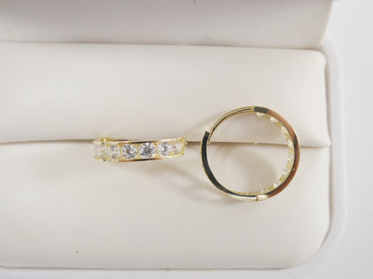 Real 10k Solid Yellow Gold Large Huggie 16mm Hoop Earrings