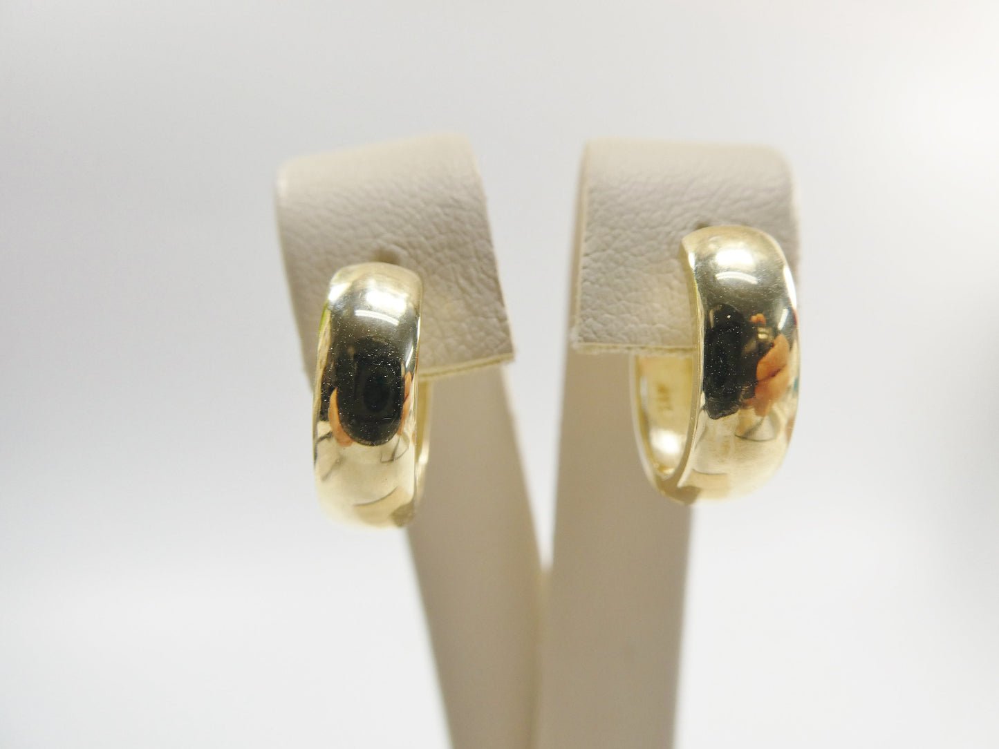 Real 10k Solid Yellow Gold 16 mm High Polish Large Plain Hoop Earrings
