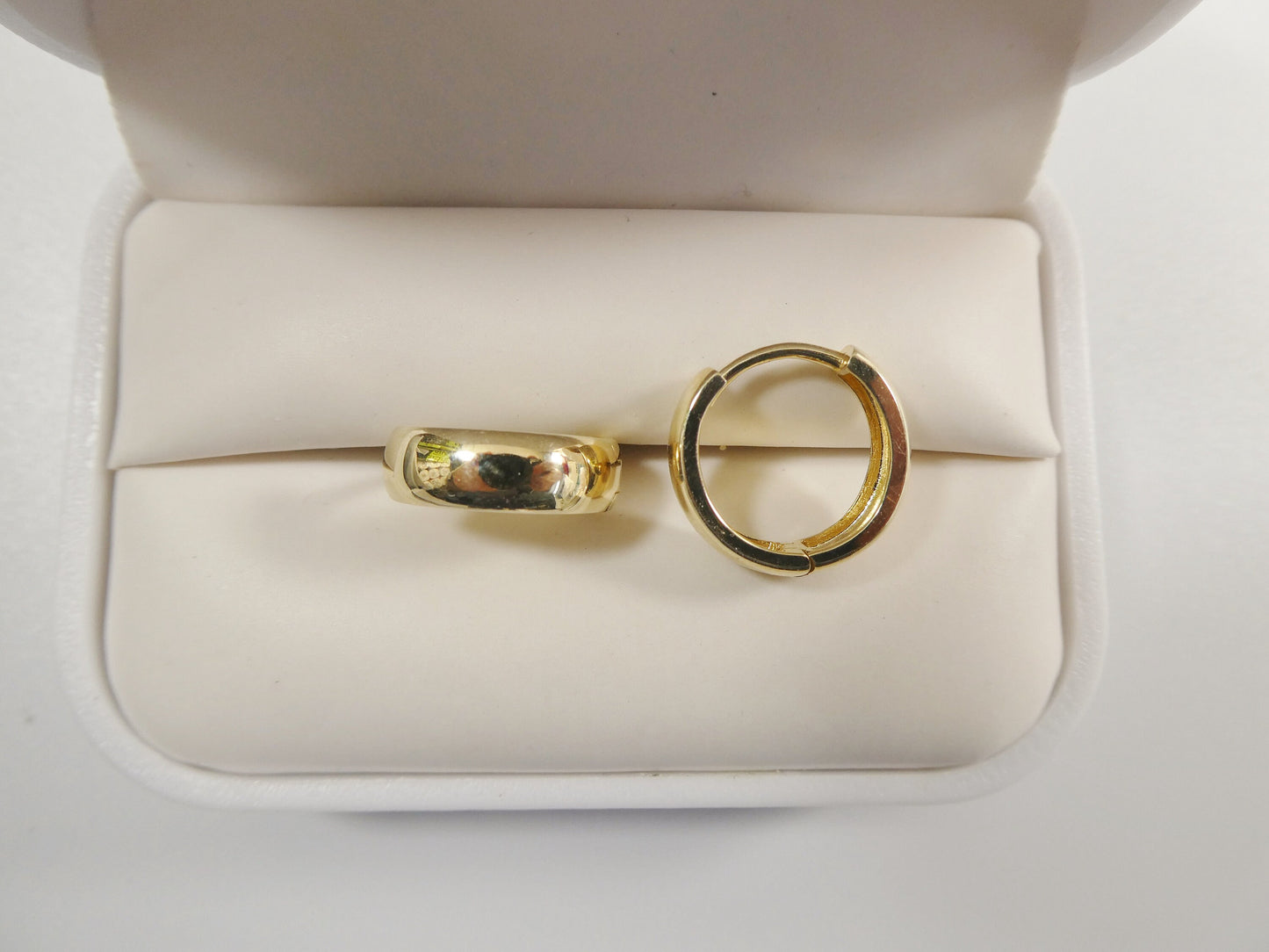 Real 10k Solid Yellow Gold 16 mm High Polish Large Plain Hoop Earrings