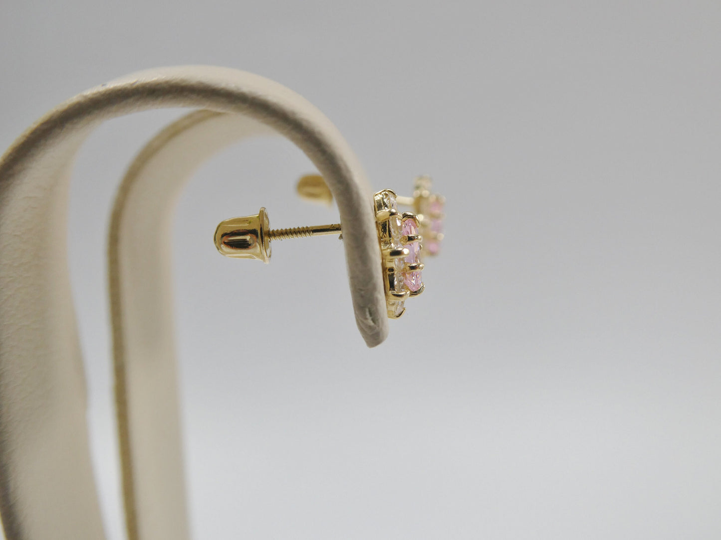 10k Real Solid Yellow Gold Screw Back Children Earrings Birth Stone Oval Shape