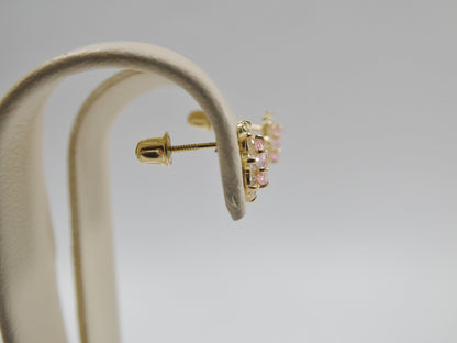 10k Real Solid Yellow Gold Screw Back Children Earrings Birth Stone Oval Shape