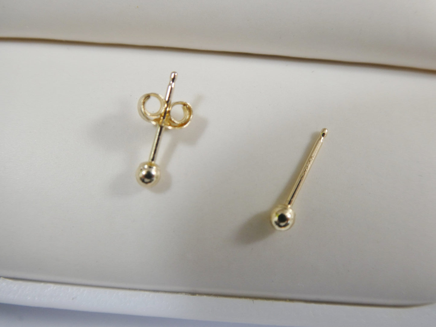 real 10k solid yellow gold ball earrings push post