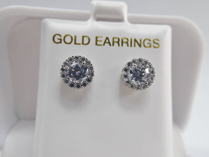 Real 10k Solid Yellow Gold Circle Push Post Stud Earrings