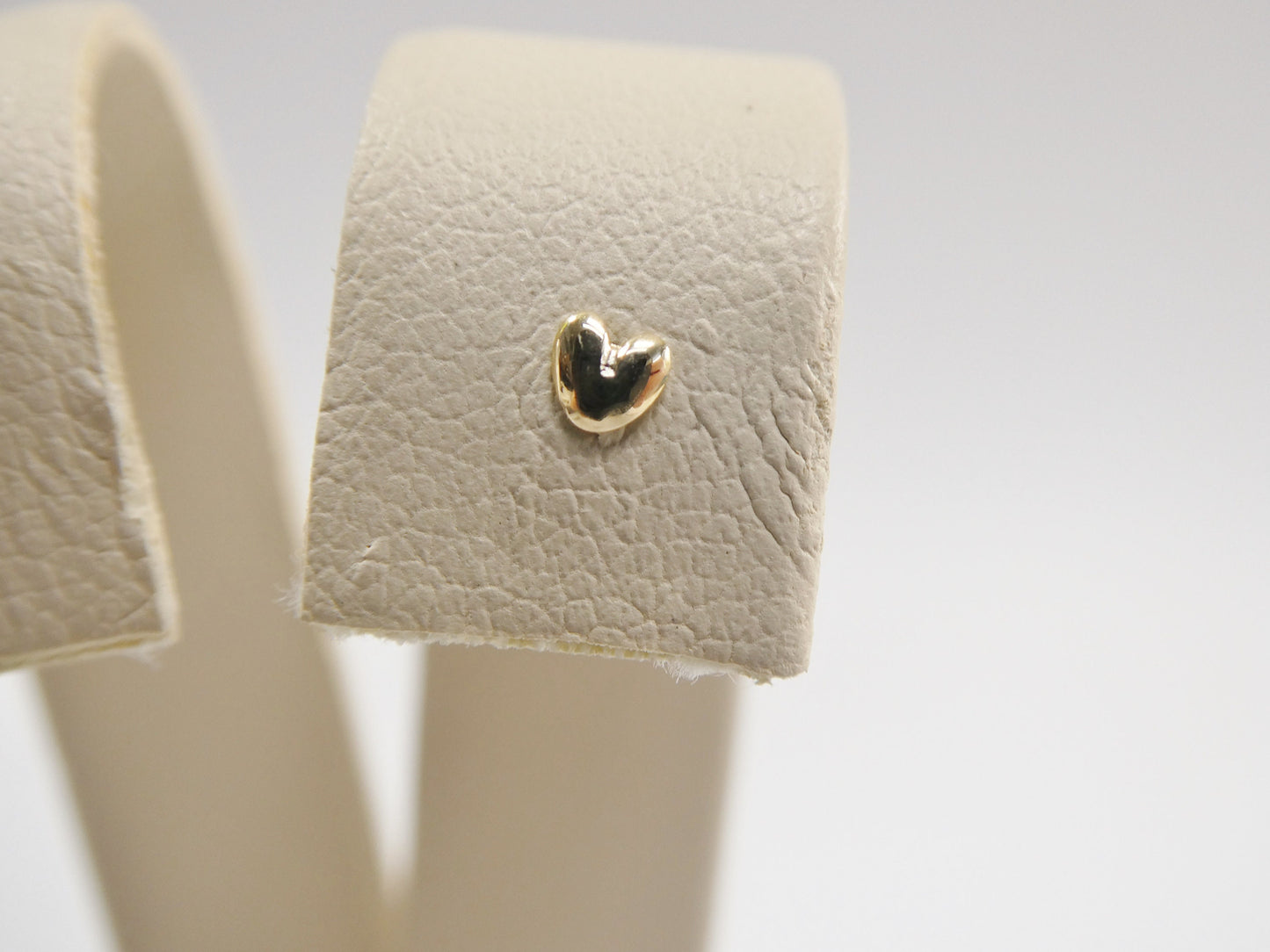 14k Real Solid Yellow Gold Heart Long Post Nose Ring