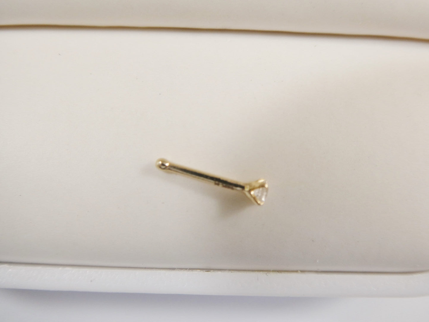 14k Real Solid Yellow Gold 2MM Long Post Nose Ring