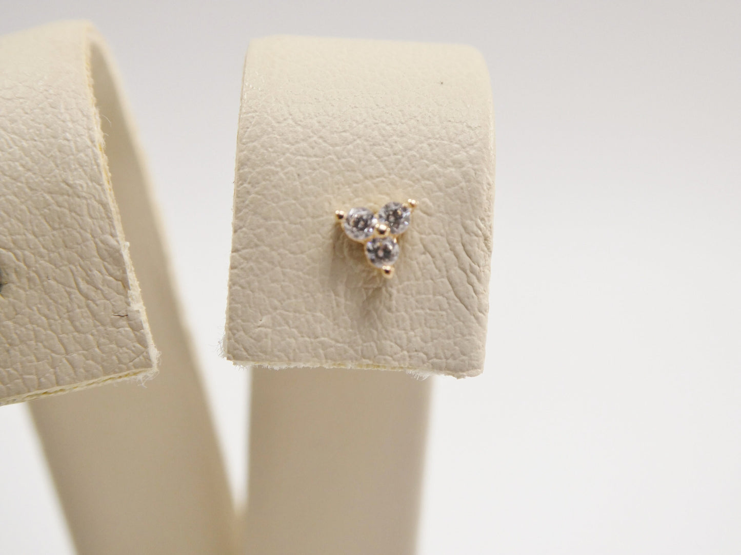 14k Real Solid Yellow Gold Triangle Long Stud Nose Rings