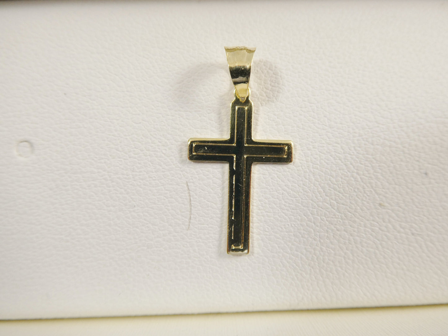 14k real solid yellow gold small cross crucifix pendent