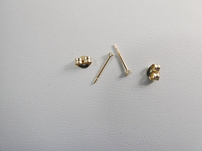 14k Real Solid Yellow Gold Push Post Pair Nose Earrings