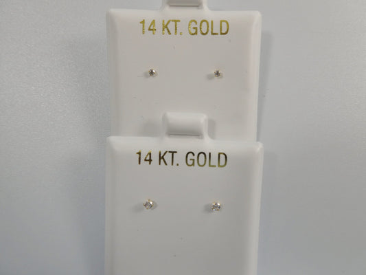 14k real solid yellow gold push post pair nose earrings