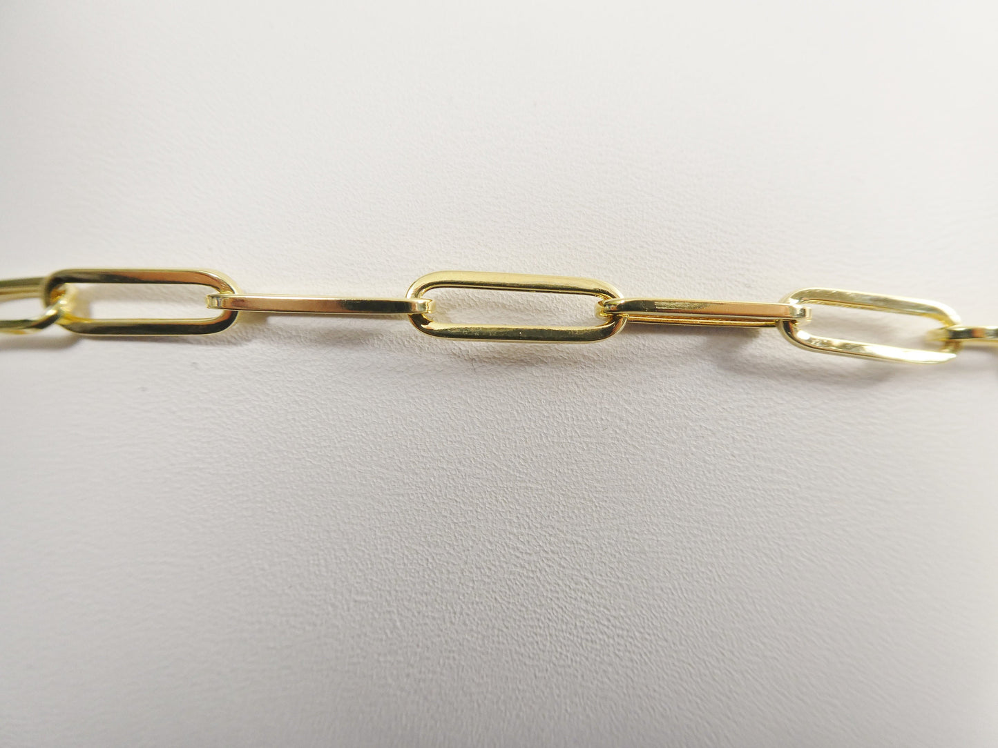 real 14k solid yellow gold paperclip 7.25 inch bracelet
