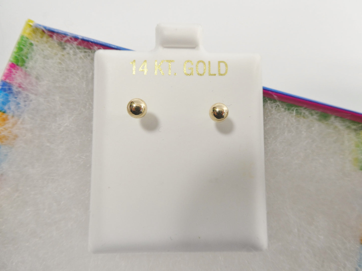 14k Solid Yellow Gold 4mm Screw Post Ball Earrings