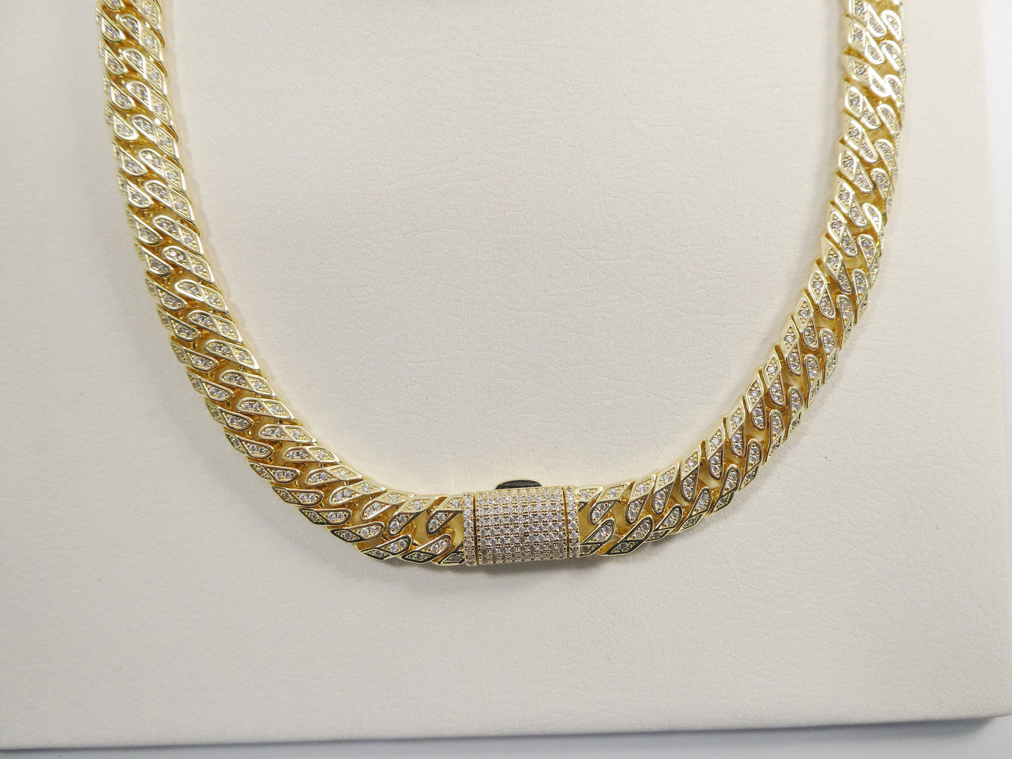 14k gold filled fancy lock Monaco choker necklace