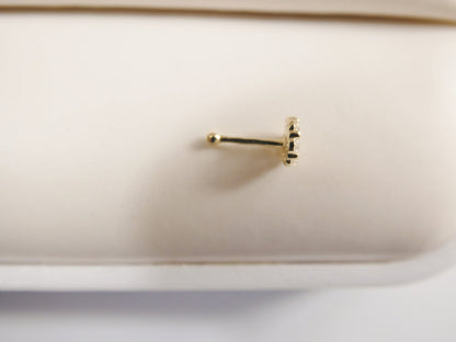 14k Real Solid Yellow Gold Flower Stud Nose Rings