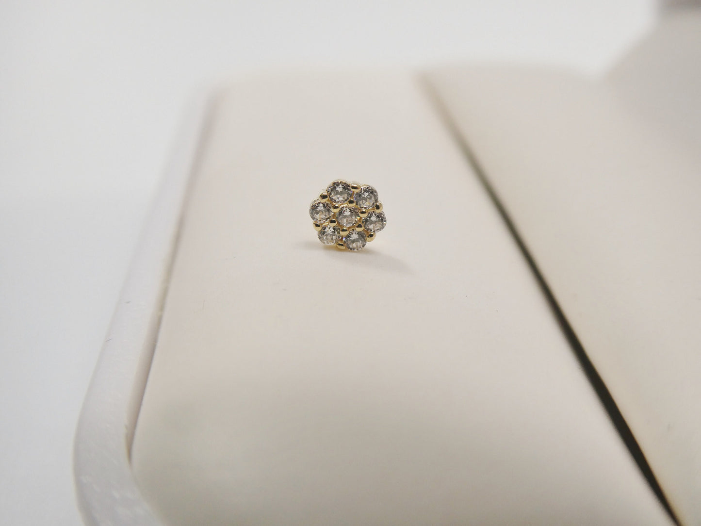 14k Real Solid Yellow Gold Flower Stud Nose Rings
