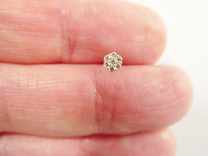 14k Real Solid Yellow Gold Flower Stud Nose Rings