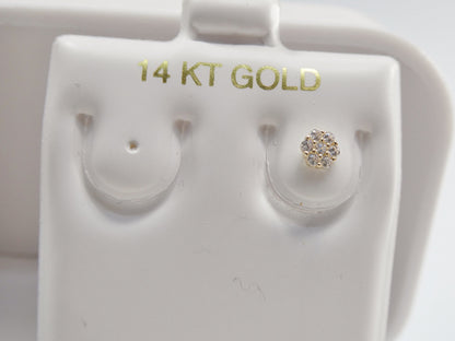 14k Real Solid Yellow Gold Flower Stud Nose Rings